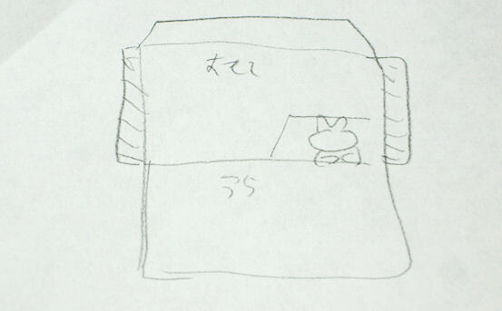 猫ポチ袋の型紙案